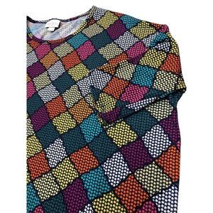 LuLaRoe Tunic womens XXS Top Stars Stretch shirt Harlequin‎ vintage Made in USA